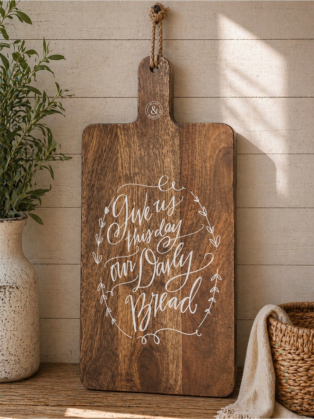 Mary & Martha "Daily Bread" Mango Wood Serving Board